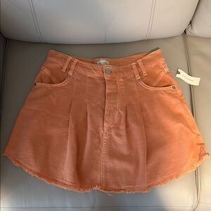 Pilcro Orange Skater Mini Skirt